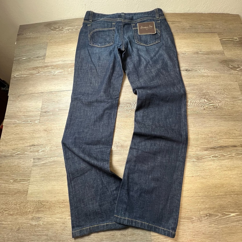 Ann Taylor Jeans Womens 10 Blue Modern Fit Lindsay Waist Straight Leg Dark Wash - Picture 4 of 13